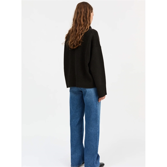 Skall Studio Silene T-neck Strik, Deep Brown 